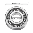 thumbnail image 2 of Unique Bargains 6203 Roulements à Billes à Rainure Profonde, 17 x 40 x 12mm C3 Roulements en Acier Chromé de Type Ouvert, 1 Pack, 2 of 5