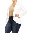 thumbnail image 2 of Women's Casual Stretch Comfort Open Front Draped Blazer Jacket, 2 of 4