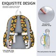 thumbnail image 5 of Black Sunflower Backpack for School,Cute School Bag,Schoolbag with Adjustable Shoulder Straps & Padded Back,13.4"x11"x4.7", 5 of 6