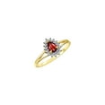 thumbnail image 4 of RYLOS Rings for Women 14K Gold Plated Silver Ring Halo of Diamonds Birthstone Ring 6X4MM Pear Shape Tear Drop Gemstone January Garnet Jewelry for Women   Ring Size 7, 4 of 8
