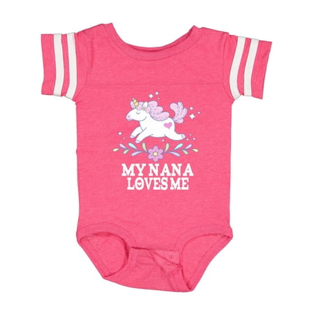 

Inktastic My Nana Loves Me Unicorn Gift Baby Girl Bodysuit