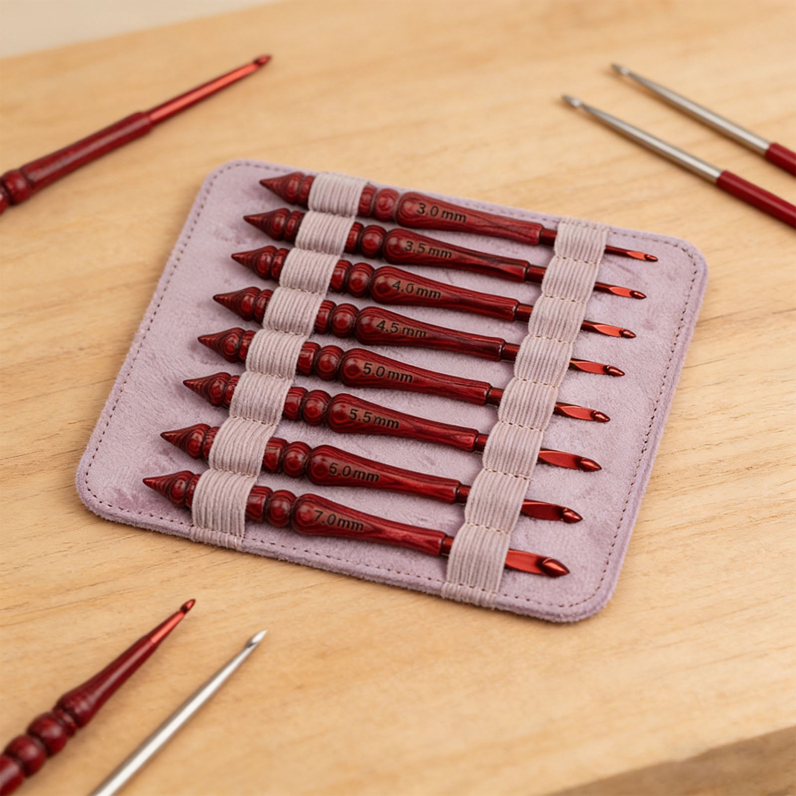 8Pcs Aluminium Crochet Hook for Knitting Ergonomic Handle Crochet Hooks Yarn Craft Tool for Crocheting 3.0-7.0mm