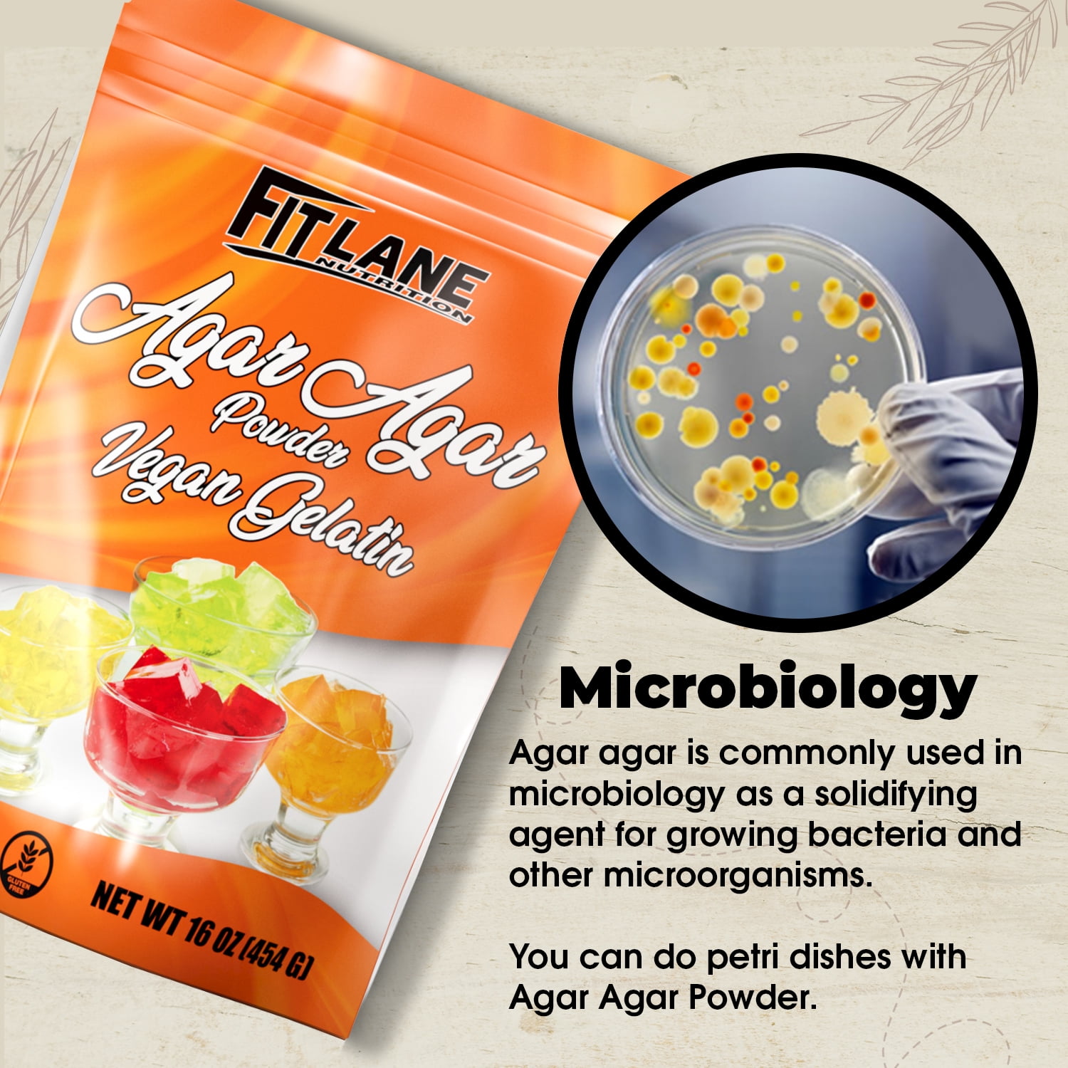 Agar Agar Powder 16 oz - Vegan Unflavored Gelatin Substitute - For 