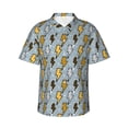 thumbnail image 1 of Balery Lightning Bolts Camisas hawaianas de manga corta para hombre, camisas playeras de corte holgado, camisas de vacaciones con botones,Large, 1 of 7