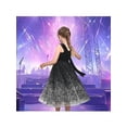 thumbnail image 5 of Sunny Fashion Girls Dress Black Velvet Starry Dot V Back Tulle Concert Formal Evening Special 10 Years, 5 of 8