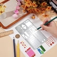 thumbnail image 2 of Metal Stencil for Journaling Line Lists Bookmark Stencil for Journaling Stainless Steel Reusable Template Habit Diary Tracking Stencils for DIY Wood Burning Carving Scrapbooking Mixed Color, 2 of 9