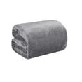 thumbnail image 2 of Noble House May Velvet Plush Solid Blanket, 86"x86" Queen, Grey, 2 of 3