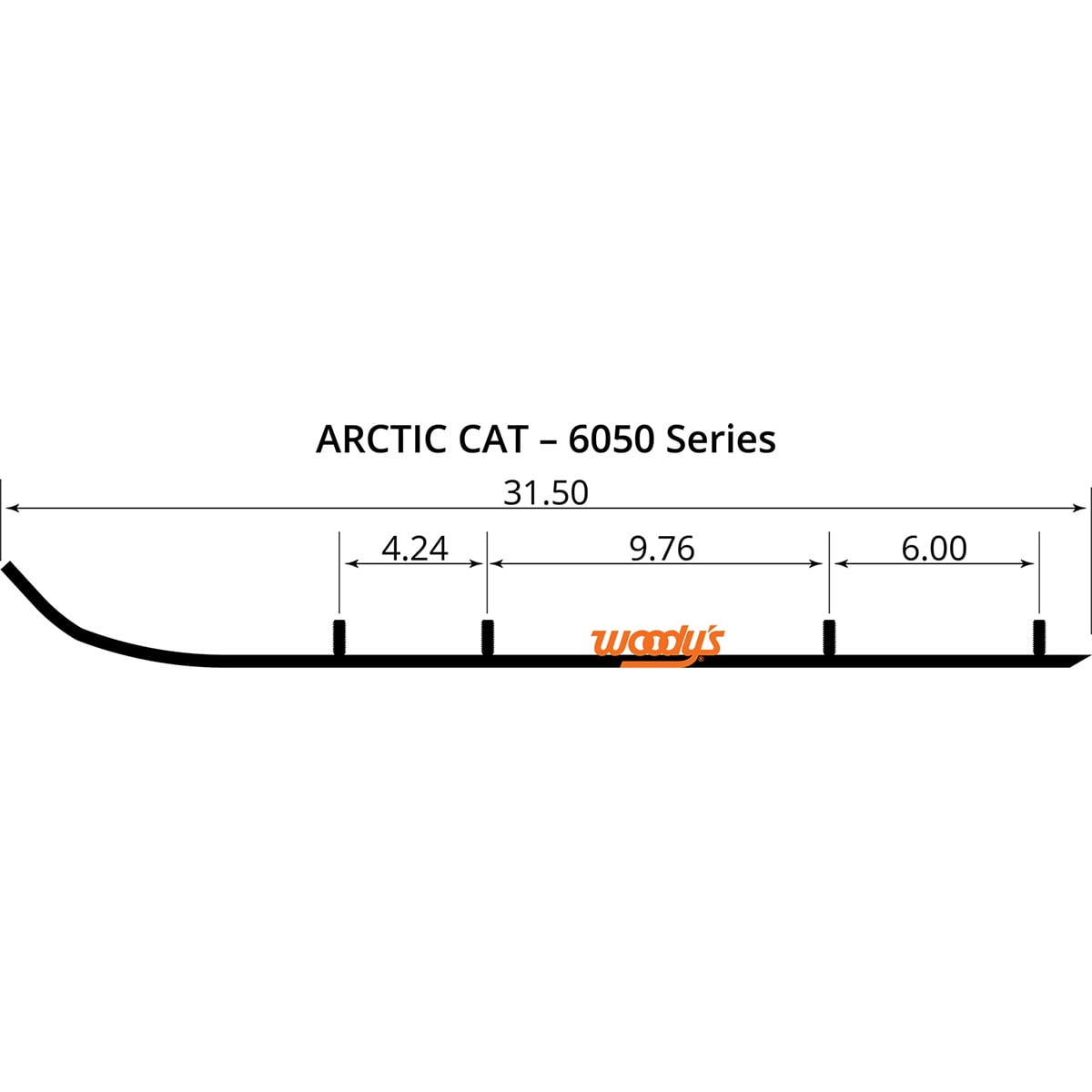 Arctic Cat Woodys Extender Trail III 4" carbide runners EAT3-6050-1