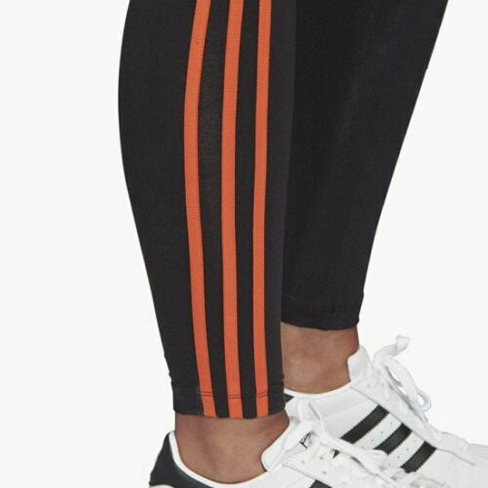 adidas leggings 3 stripes orange