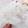 thumbnail image 2 of Otqutp 3-13 Years Non Slip Shoes Children Autumn Winter Warm Cotton Boots Embroidered Boots National Style Boots Princess Cotton Boots(White,5-5.5 Years), 2 of 5