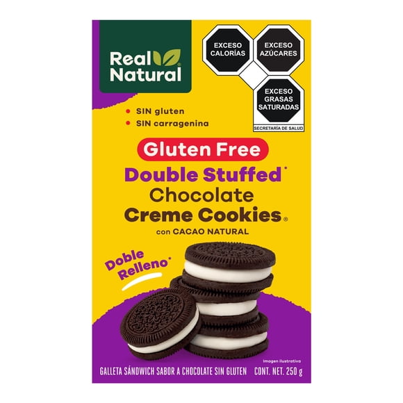 Galletas Real Natural con doblerelleno cremoso sin gluten 250 g