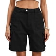 thumbnail image 2 of Mifsaly Womens Utility Cargo Shorts with Flap Pockets High Waisted Outdoor Hiking Shorts Lightweight Breathable Casual Summer Outfits 2026 Black,M, 2 of 5