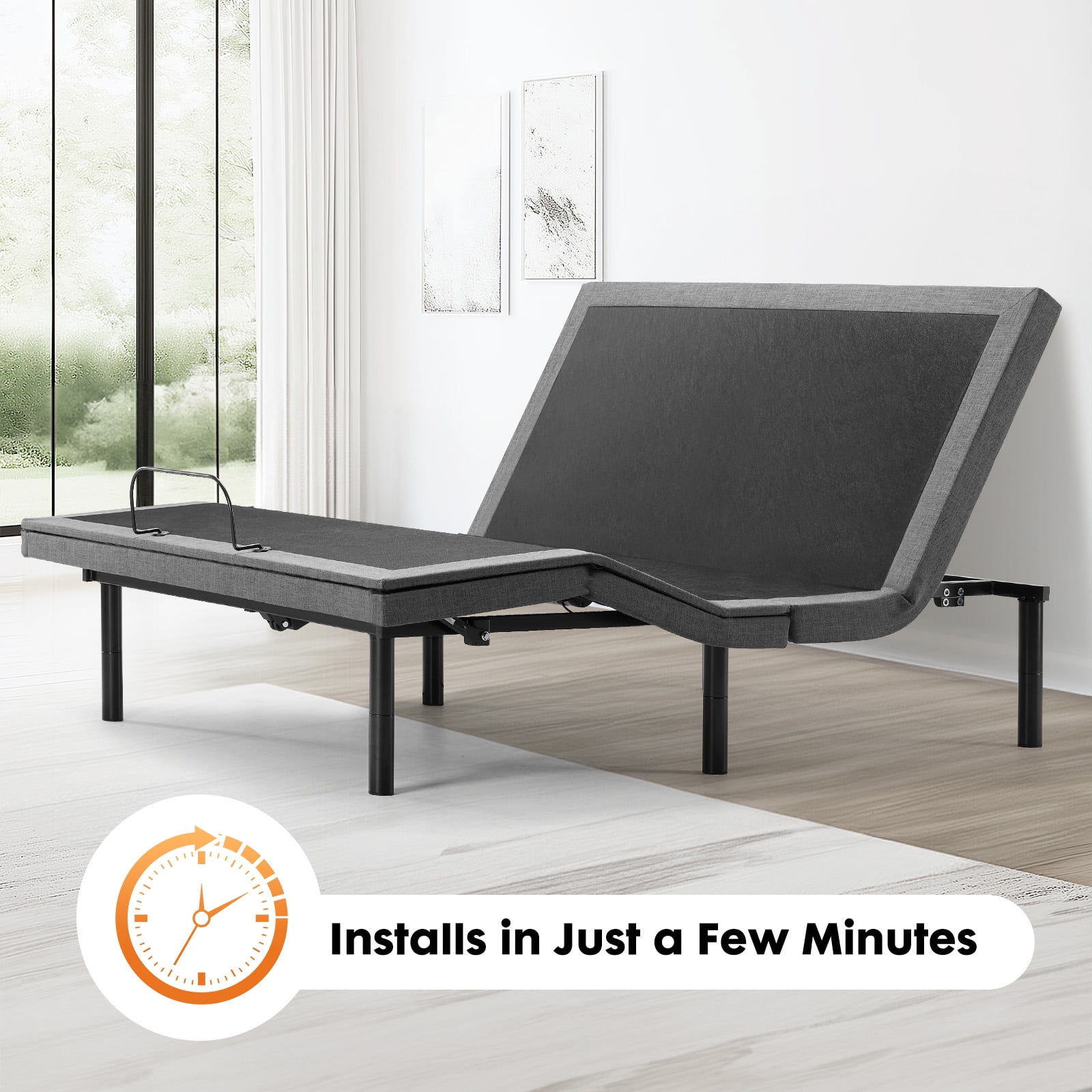 ZUNMOS Adjustable Bed Frame - Independent Head and Foot Tilt - Powerful Silent Motor - with Wireless Remote Control - Relax - Watch TV - Work - Read - Ergonomic - Motorized Bed Frame - Queen Size