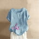 thumbnail image 2 of Camisetas de Manga Corta para Mujeres, Camiseta de Manga Corta Impresa Casual Hecha de 95% Poliéster 5% Spandex para Todas las Estaciones, Camisetas de Manga Corta para Mujeres, 2 of 4
