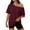 Wine, variant on VJGBEGW Women Off The Shoulder Tops Oversized Short Sleeve Shirts Summer Casual Fashion Tees Blue L