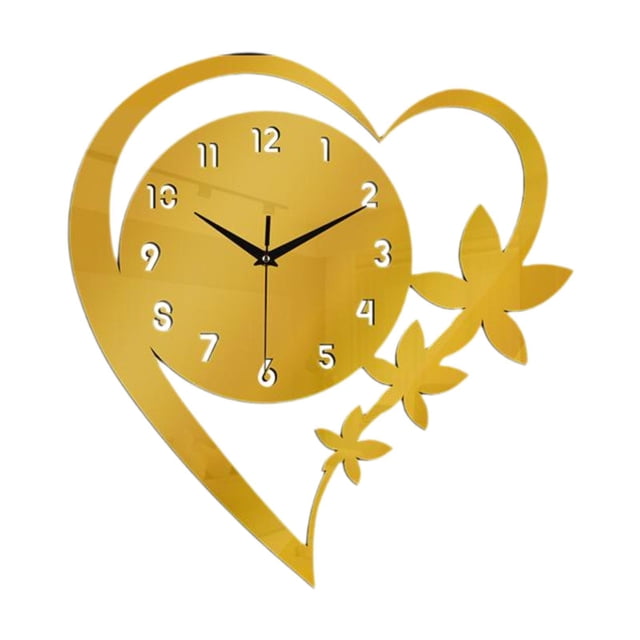Reloj de pared acrílico decorativo, adorno de moda, regalo, silencioso, sin tictac, simple y creativo. Oro