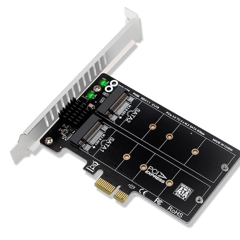 Ph58 2 X M2 Sata To Pcie Adapter Card Double Disc Display Raid Splitter Expansion Pcie X1 Ngff 9371