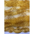 thumbnail image 3 of Beautiful Embroidered Lace w/Sequins, By the Yard from Sal Tex Fabrics, Golden Yellow, 3 of 3