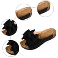 thumbnail image 5 of Rokment Womens Bow Orthopedic Platform Wedge Dress Slides Sandals 2026 Beach Summer Boho Bridal Leather Bowknot Open Toe Arch Support Casual Walking Backless Slippers Black Size 6, 5 of 7