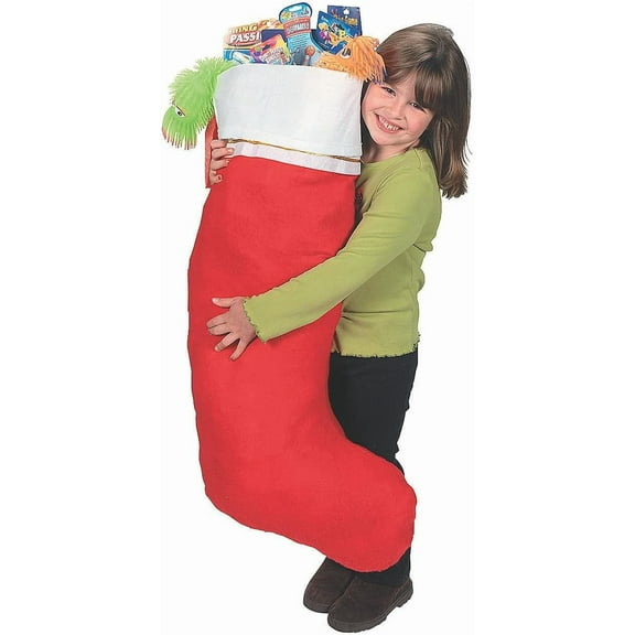 Homchy Giant Christmas Stocking 45 Inch - Extra Large Red Felt Holiday Stocking for Fireplace Mantle | Jumbo 3 Ft Oversized Xmas Stockings for Gifts - Traditional Home Christmas Decorations