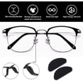 thumbnail image 5 of Optics Almohadillas nasales de silicona de gel de media luna, ultrafinas, antideslizantes, de 1,3 mm, para gafas, gafas de sol y gafas, parte posterior súper adhesiva, 20 pares (negro) oso de fresa Electrónica, 5 of 5