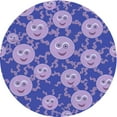 thumbnail image 1 of Ahgly Company Tapis d'Intérieur Rond Lavable en Machine Mimosa Violet Transitionnel, 5 Pieds Rond, 1 of 7