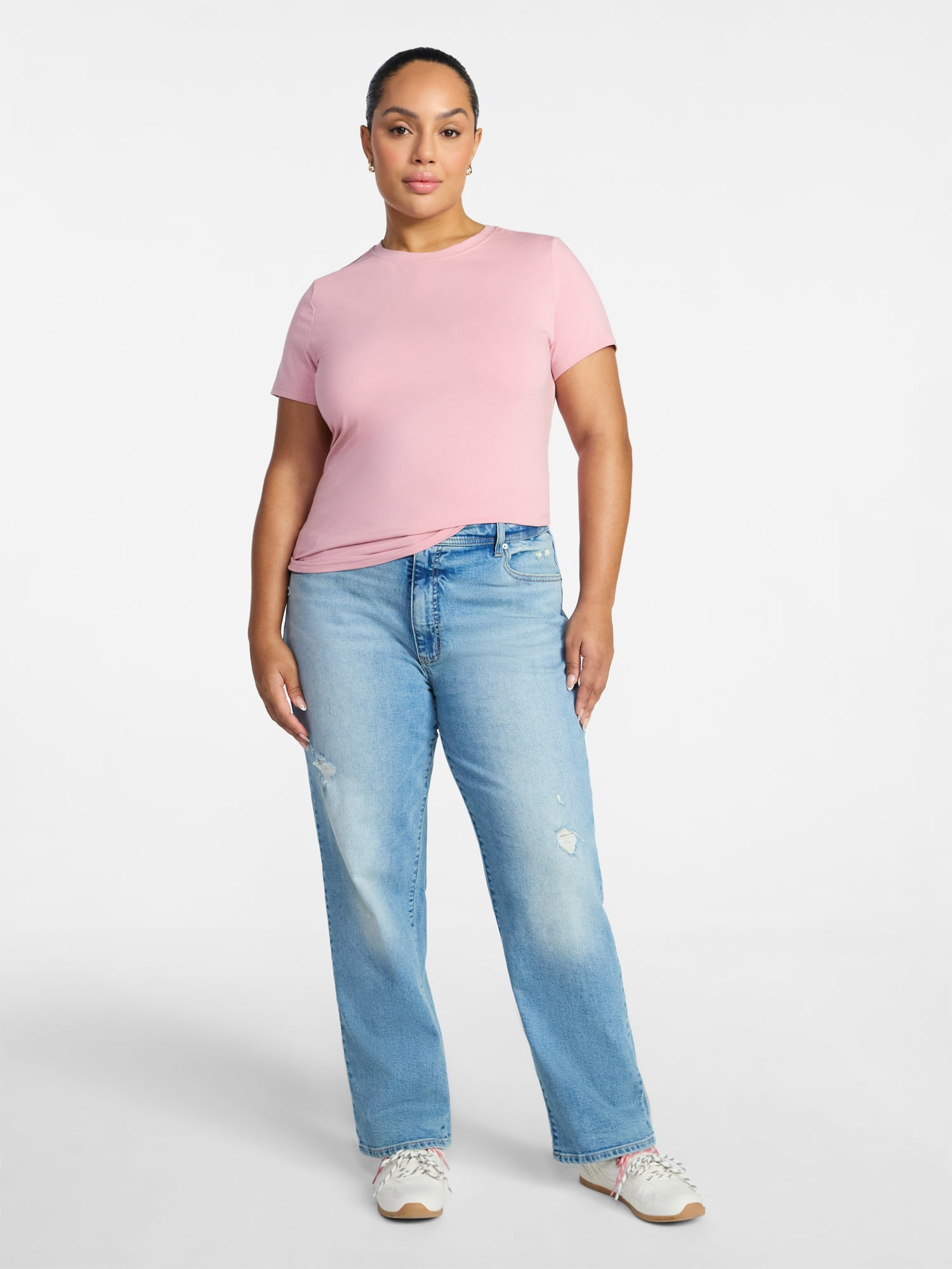 Time and Tru Women's Relaxed Boyfriend Jeans, 26" Inseam, Sizes 0-22