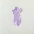 thumbnail image 3 of CheerKidz Women's Mesh Low-Cut Ankle Socks Breathable Thin Short Socks Soft Pastel Colors Casual Daily Wear Gentle Warm-Weather Socks Multi Color Assortment (Purple, Free Size)., 3 of 5