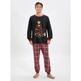 thumbnail image 2 of KelaJuan Christmas Pajamas for Family, Long Sleeve Star Tree Print Tops + Plaid Pants Set Sleepwear Loungewear, 2 of 6