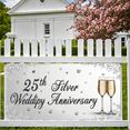 thumbnail image 4 of LUUFILx 25th Wedding Anniversary Backdrop Heart Decorations Party Supplies Banner Romantic Celebration Event Background Photo Props Anniversary Wall Décor, 4 of 7