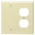thumbnail image 1 of Ivory Double Gang Combo Blank & Duplex Wallplate, 1 of 1