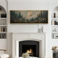 thumbnail image 3 of Large Framed Canvas Print Enchanted Forest MoonlightWall Art Decorative Ready to Hang Painting for Living room Bedroom 60x20 inches Natural Frame, 3 of 7