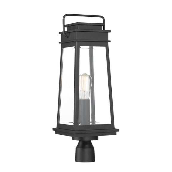 Matte Black One Light Outdoor Post Lantern from the Boone Collection