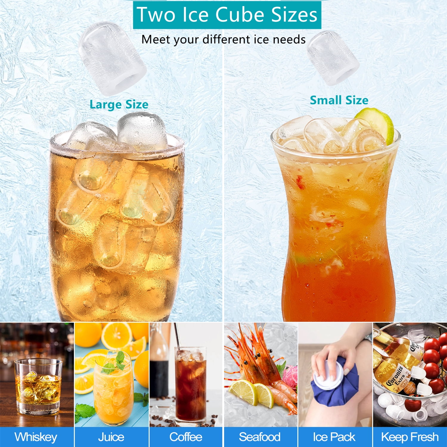 Ice Maker Countertop 28 lbs/24 hrs Capacity Bullet Ice