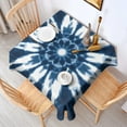 thumbnail image 2 of Blue Tie Dye Flower Mandala Pattern Square Tablecloth,Waterproof Square Table Cover,Wipeable Spillproof Washable Table Cover for Home Kitchen Party Decor 52"x52"(132x132cm), 2 of 6
