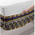 thumbnail image 2 of Folk Bed Skirt, Colorful Style Repeating Pattern with Geometric and Shapes, Elastic Bedskirt Dust Ruffle Wrap Around for Bedding Decor, 4 Sizes, Multicolor, by Ambesonne, 2 of 2