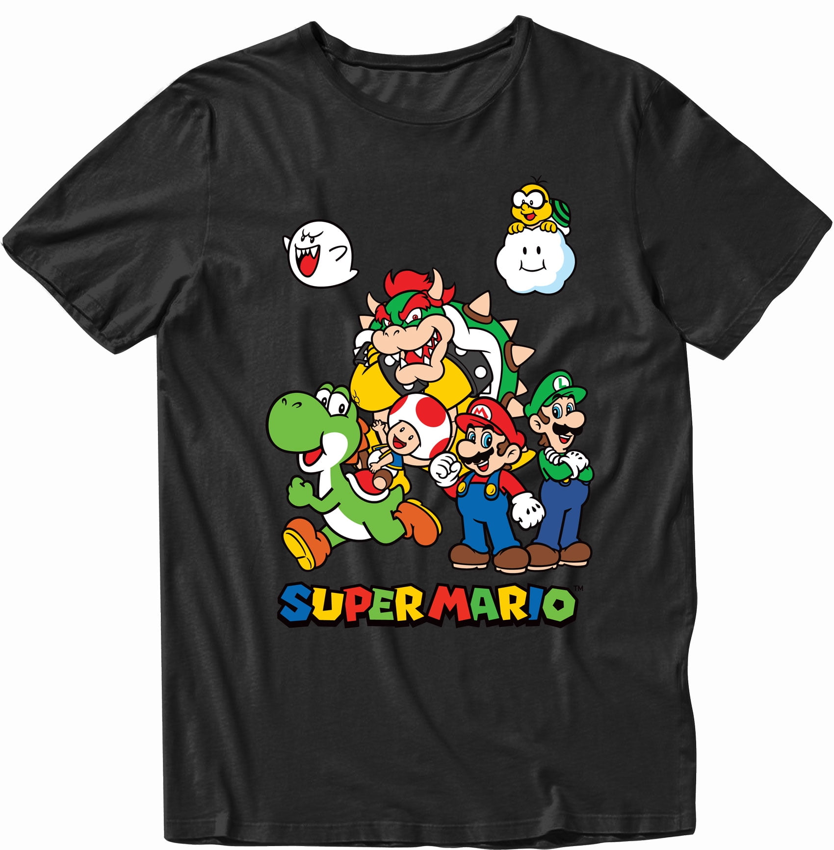 Pygmalion billede Synes godt om Nintendo Video Game Super Mario Classic Group Adult T-Shirt (Large, Black)  - Walmart.com