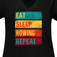 thumbnail image 4 of Inktastic Eat Sleep Rowing Repeat Women's Plus Size V-Neck T-Shirt, 4 of 5