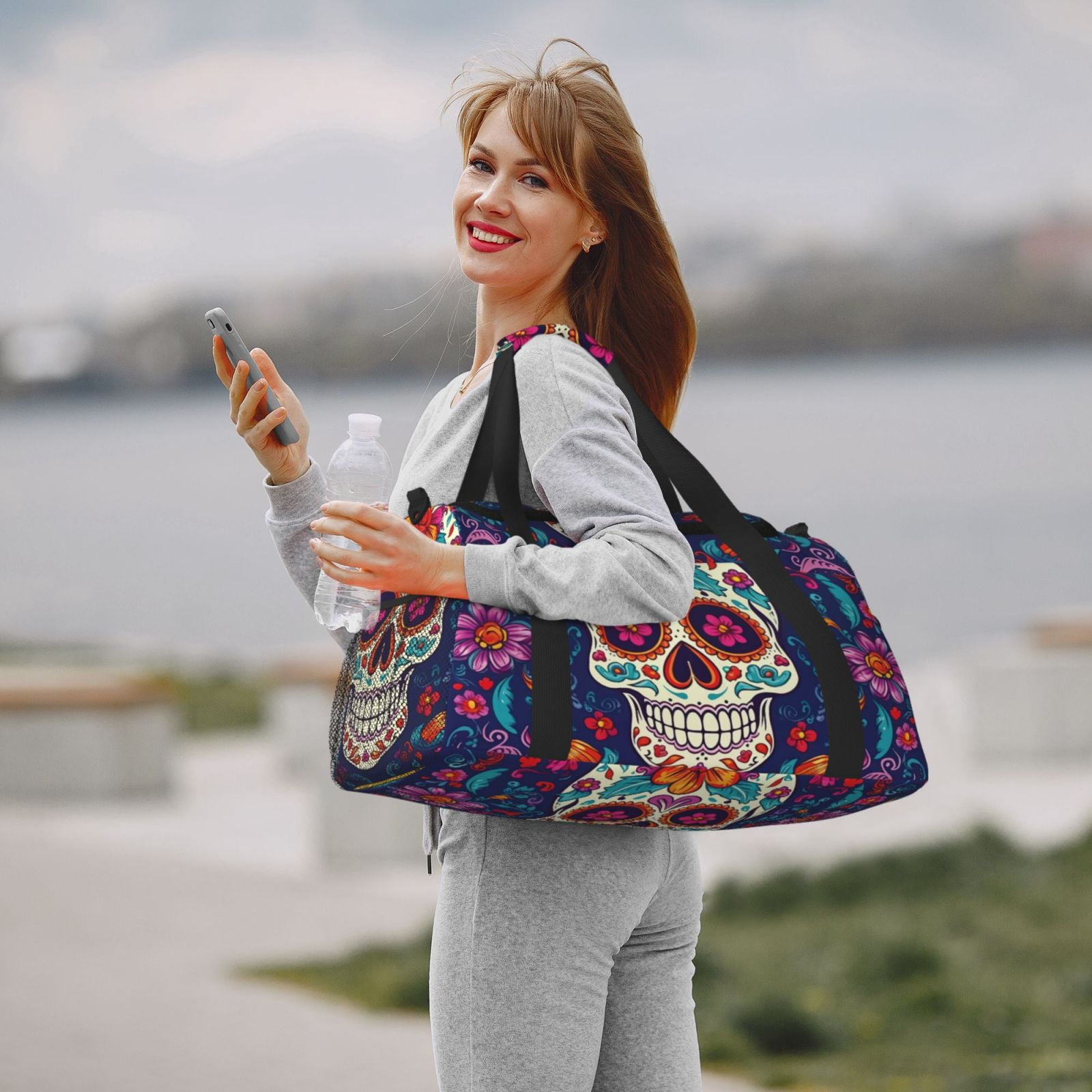 Fuzoiu Dead Day Party Print Travel Duffle Bag,Carry On Tote Bags,Duffel Bag,Sport Gym Bag, Hospital Bag for Labor and Delivery, Overnight Bag,Luggage Bag