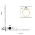 thumbnail image 4 of ANGARA Natural 1.6 Ct Round Sapphire and Diamond Three Stone Ring in 14K Yellow Gold for Women (Size-7mm) | September Birthstone, Anniversary, Jewelry Gift for Women | Natural Blue Sapphire Ring, 4 of 9