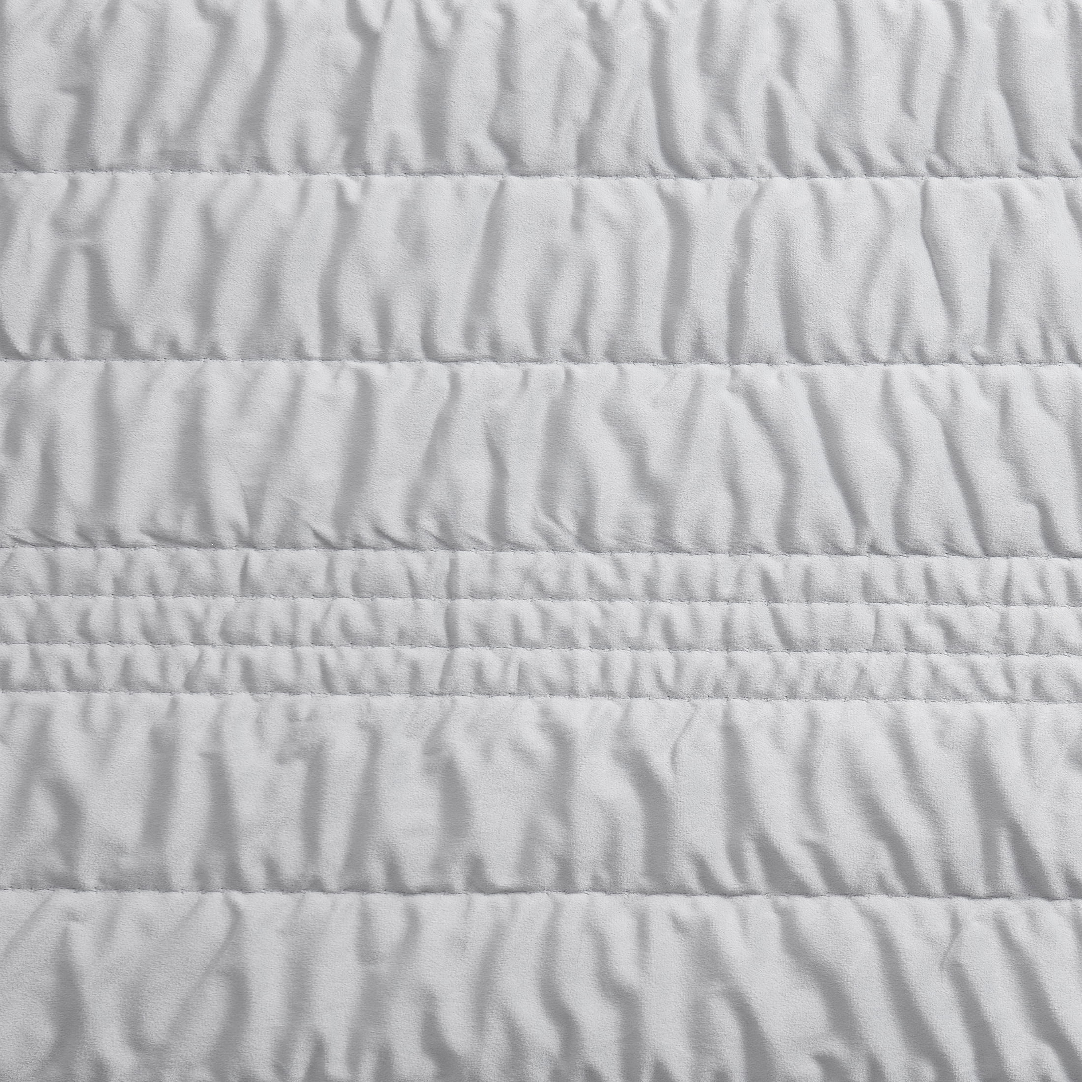 Mainstays Solid Grey Zig Zag Stripe Reversible Crystal Mink Pillow Shams, King (2 Count)