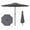 Grey, variant on Costway 12 FT Patio Umbrella Outdoor Market Umbrella with Crank Handle 8 Sturdy Ribs Red