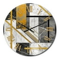 thumbnail image 2 of Designart "Polished Marble Granite Agate with Gold Highlights X" Modern Geometric Oversized Wall Clock, 2 of 5