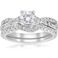thumbnail image 1 of 1ct Infinity Diamond Engagement Wedding Ring Set 14K White Gold, 1 of 4