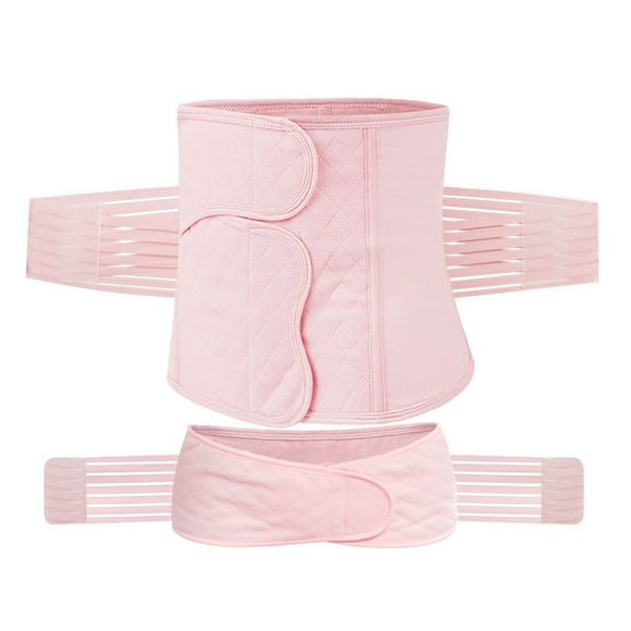 icolorfuled 2Set Postpartum C-Section Recovery Tummy Girdle Pink Gauze Magic Tape Design Puerperae