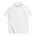 thumbnail image 1 of Camisa con botones para hombre, manga corta, informal, holgada, camisa blanca con botones para verano, escuela, fiesta diaria, camisa de manga corta XL, 1 of 12
