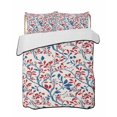 thumbnail image 2 of Quilts Twin Size, Red Blue Leaf Soft Comforter Bedding Set for Bed, Summer Vintage Botanical Branch Lightweight Quilted Bedspread with Pillow Cover(2 Pieces) for All Season, 68x86 Inch, 2 of 6
