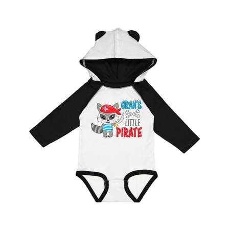 

Inktastic Gran s Little Pirate Cute Raccoon with Sword Gift Baby Boy or Baby Girl Long Sleeve Bodysuit