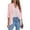 Pink, variant on Women's Open Front 3/4 Sleeve Draped Ruffles Knit Cardigan