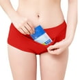 thumbnail image 3 of Baqcunre Women's Mid-High Waist Solid Pocket Anti-Leakage Elastic Close-Fitting Physiological Underwear Womens Clothes Period Underwear Panties for Women Womens Underwear,Red,Xl, 3 of 8